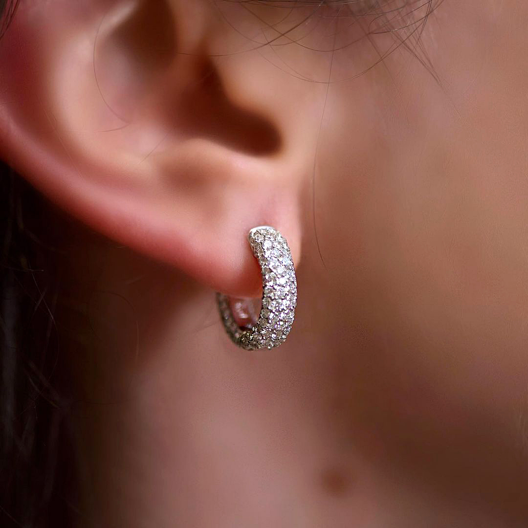 Round Cut White Sapphire Drop Earrings