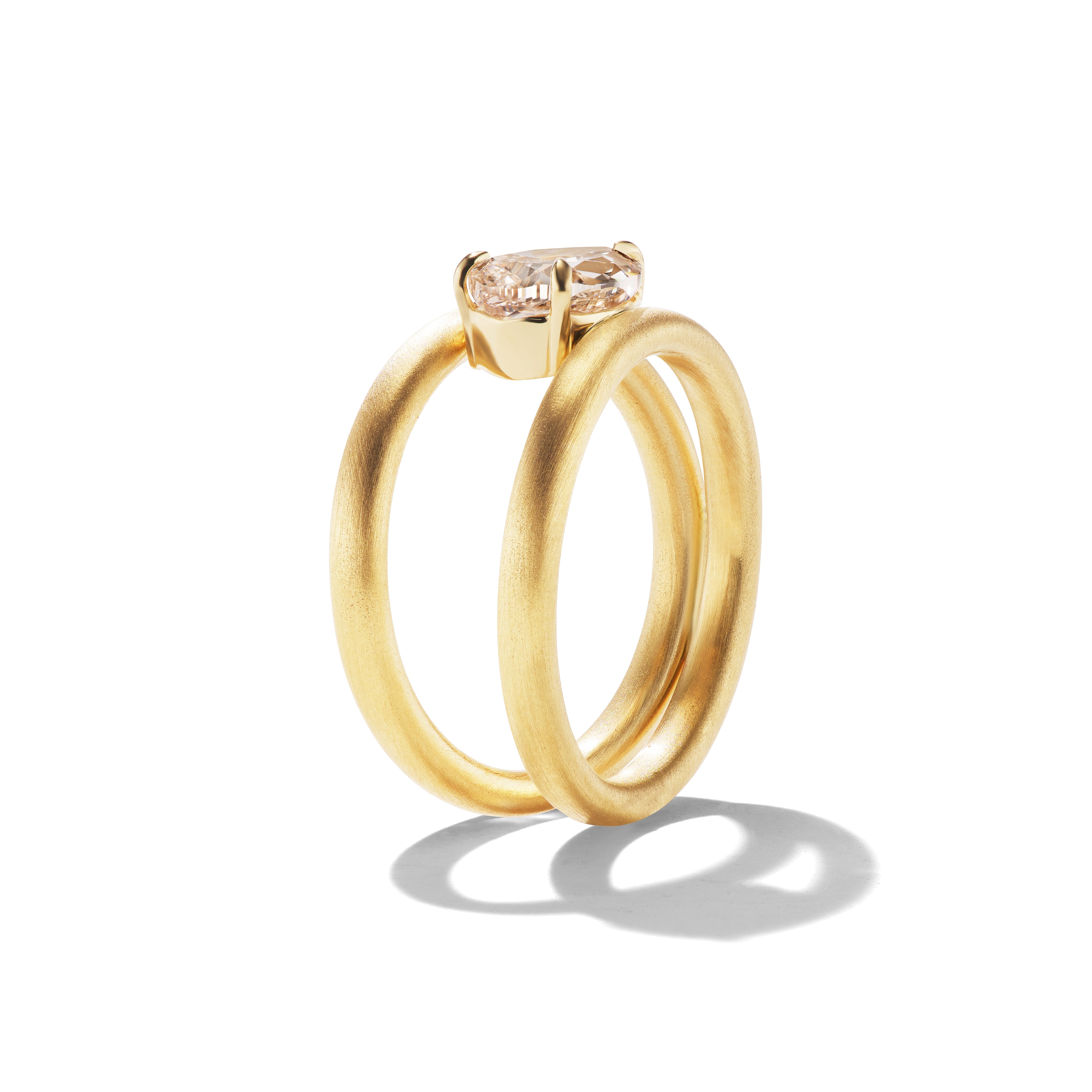 1.5ct Three-prong Setting Pear Cut White Sapphire Engagement Ring