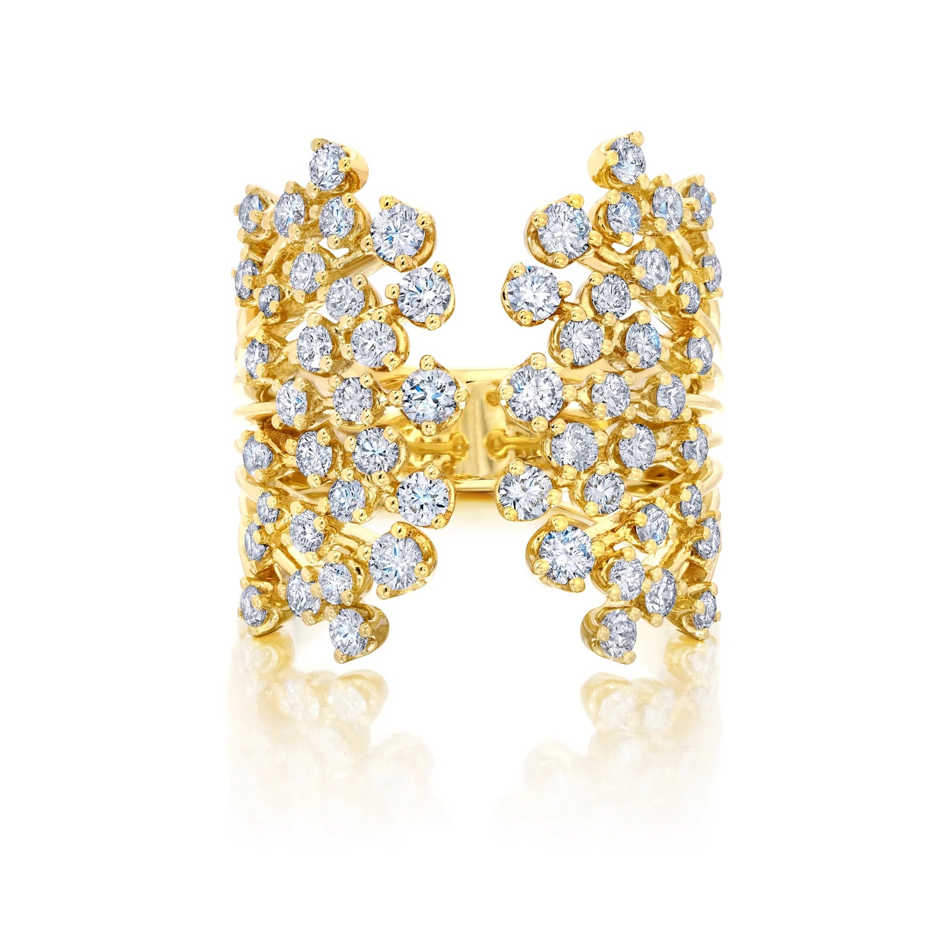 Branch Design 2.9ct Round Cut White Sapphire Open Band