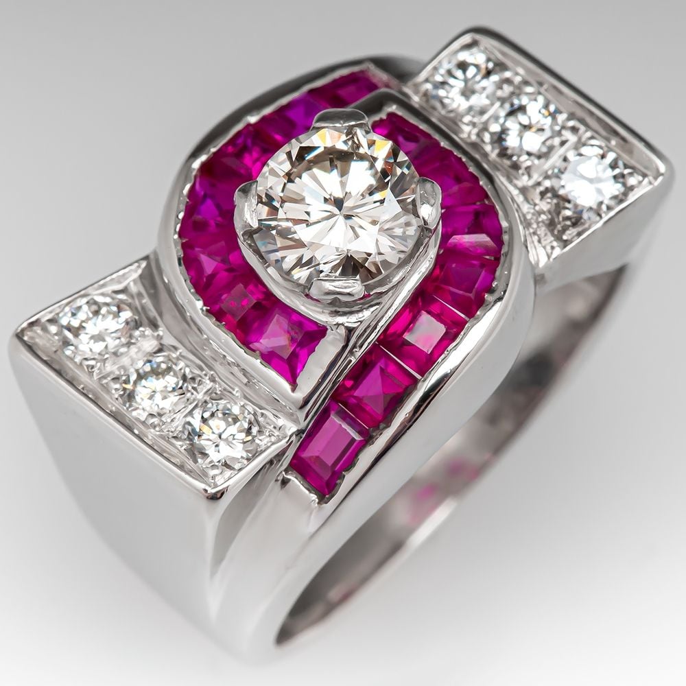 Spiral Design 0.5ct Round Cut White Sapphire Engagement Ring