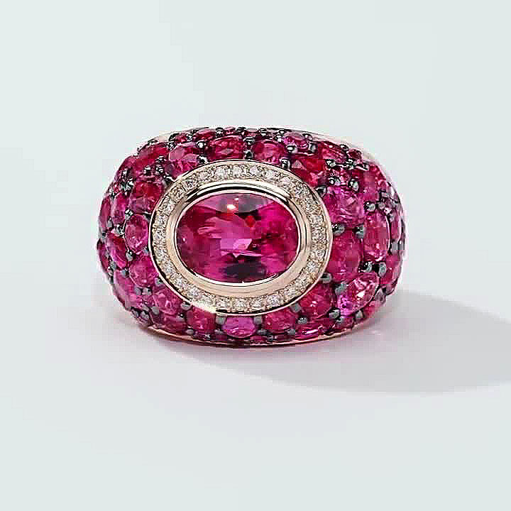 2ct Oval Cut Ruby Sapphire Cocktail Ring