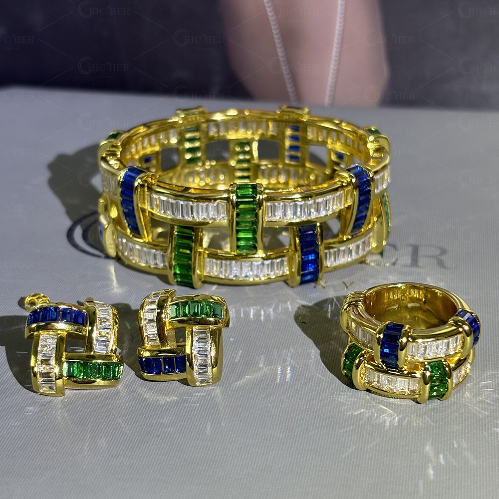 Fashion Emerald Cut Multi-color Gemstone Bracelet