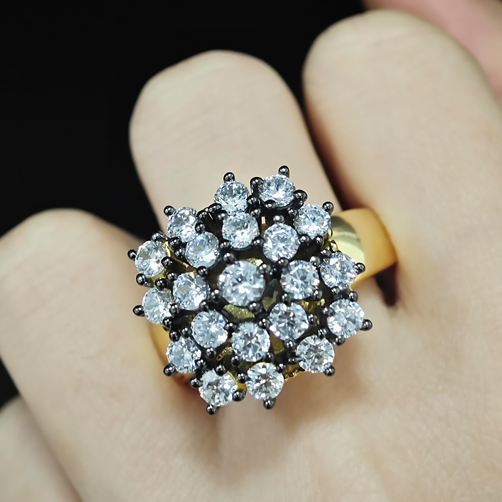 Fashion Round Cut White Sapphire Rings&Earrings Set/2pcs