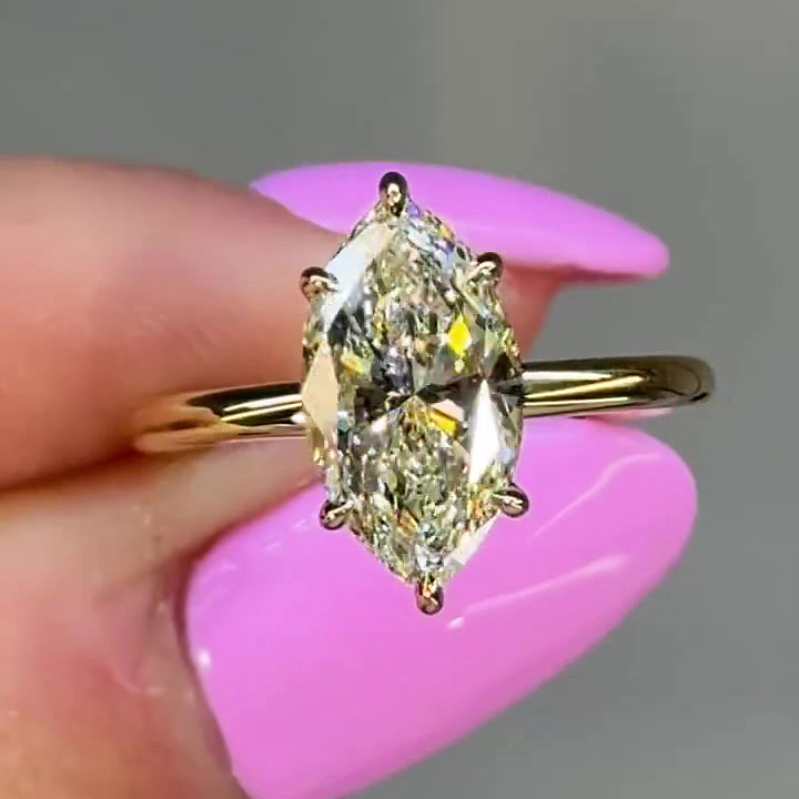 3ct Marquise Cut White Sapphire Engagement Ring