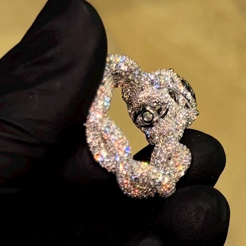 4ct Round Cut Black Sapphire Engagement Ring