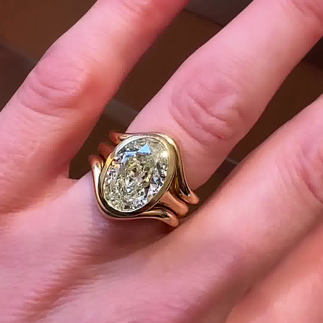 5ct Oval Cut White Sapphire Wedding Set