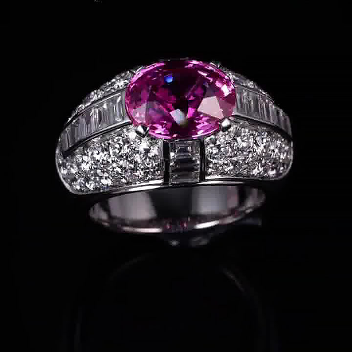 3ct Oval Cut Ruby Sapphire Engagement Ring