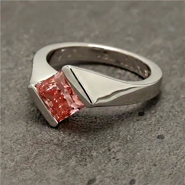 5ct Princess Cut Pink Sapphire Engagement Ring