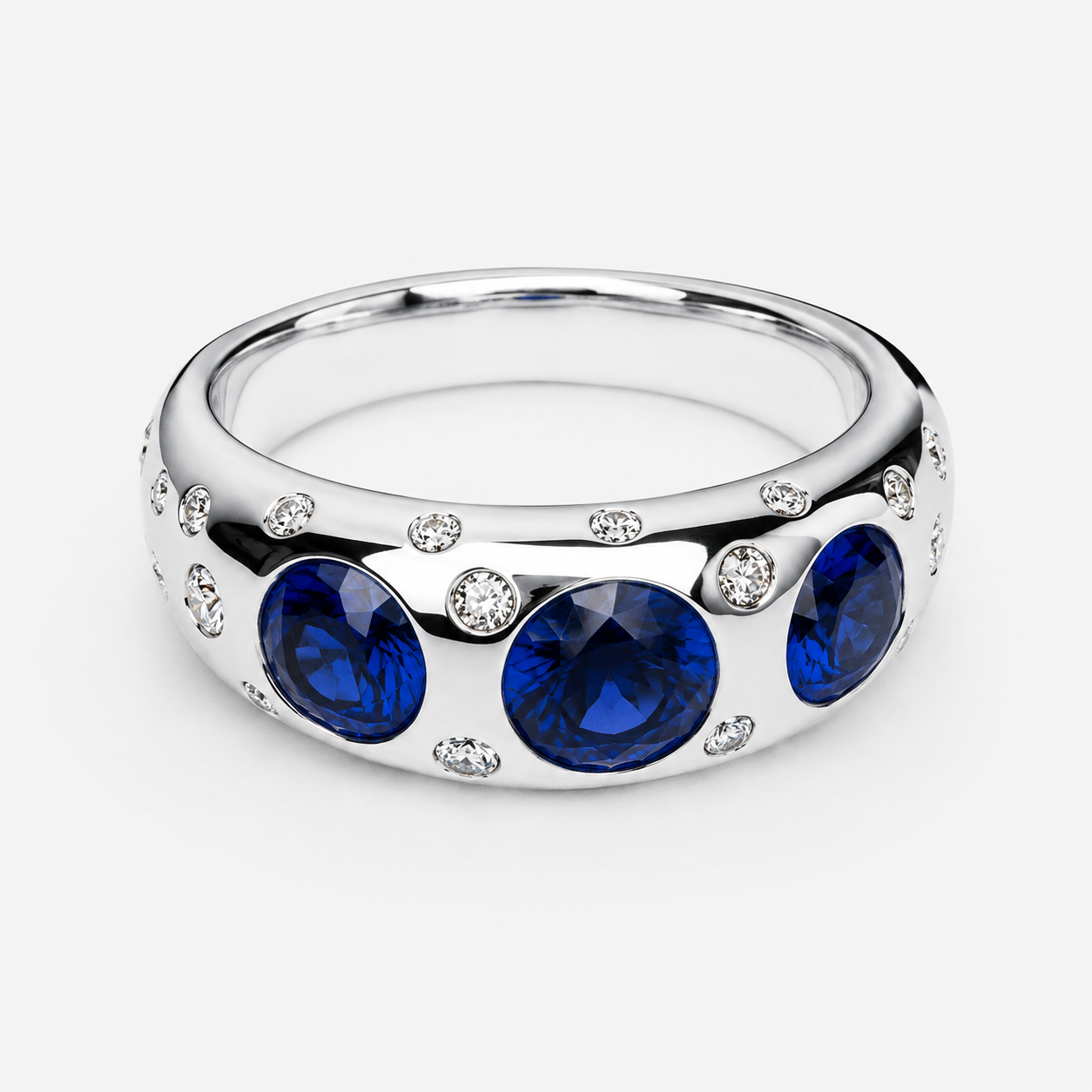 5.15ct Round Cut Yellow / Blue Sapphire Engagement Ring (2 Color Options)