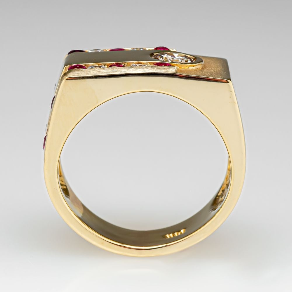 Art Deco 0.5ct Round Cut White Sapphire Men's Wedding Band