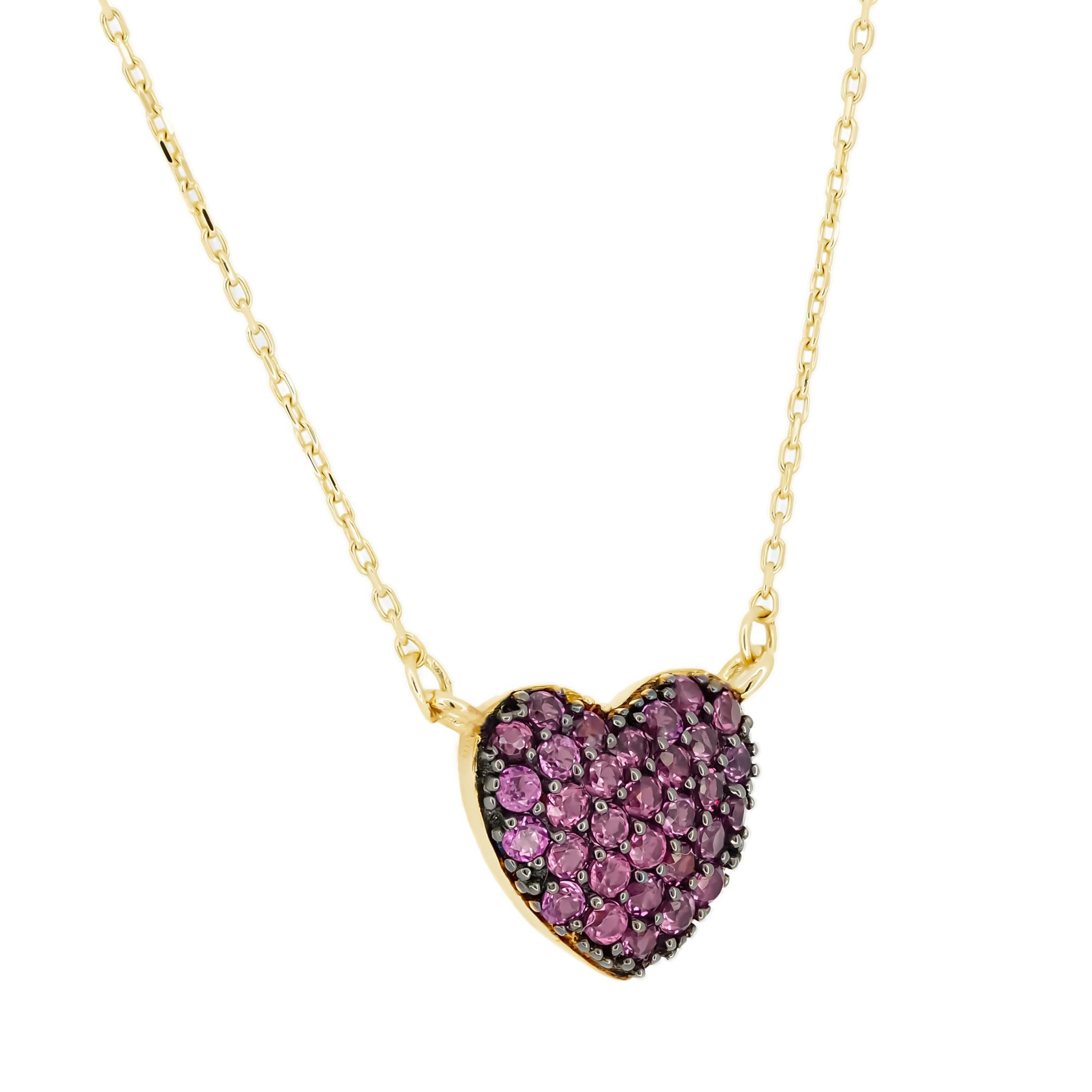 Heart Shape Round Cut Pendant Necklace
