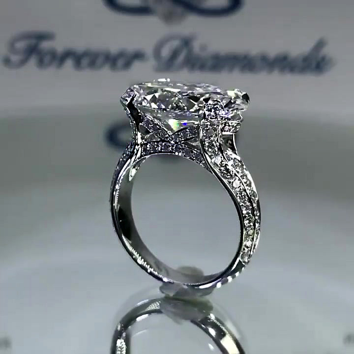 3ct East-west Design Oval Cut White Sapphire Engagement Ring