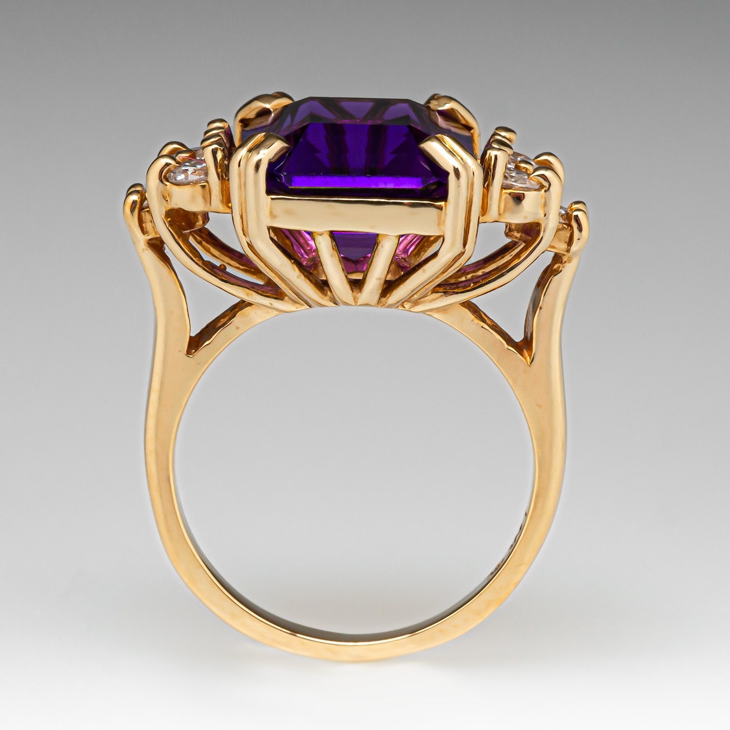 6ct Emerald Cut Amethyst Sapphire Engagement Ring