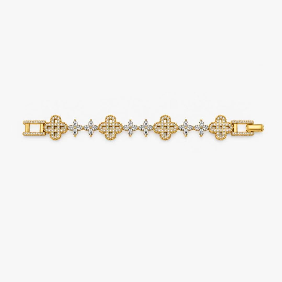Original Design - Marquise Cut White Sapphire Infinite Bracelet