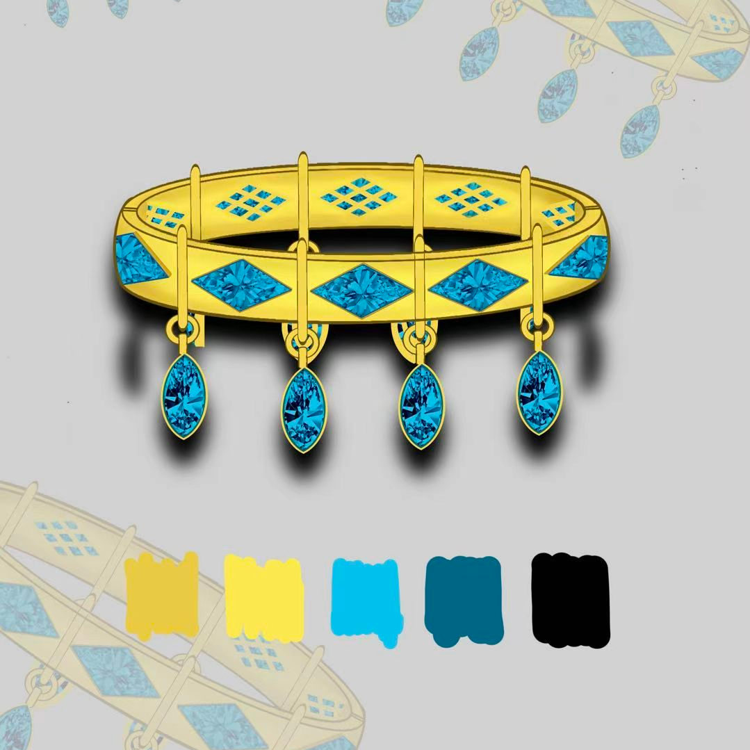 Original Design - Marquise Cut Aquamarine Sapphire Bracelet