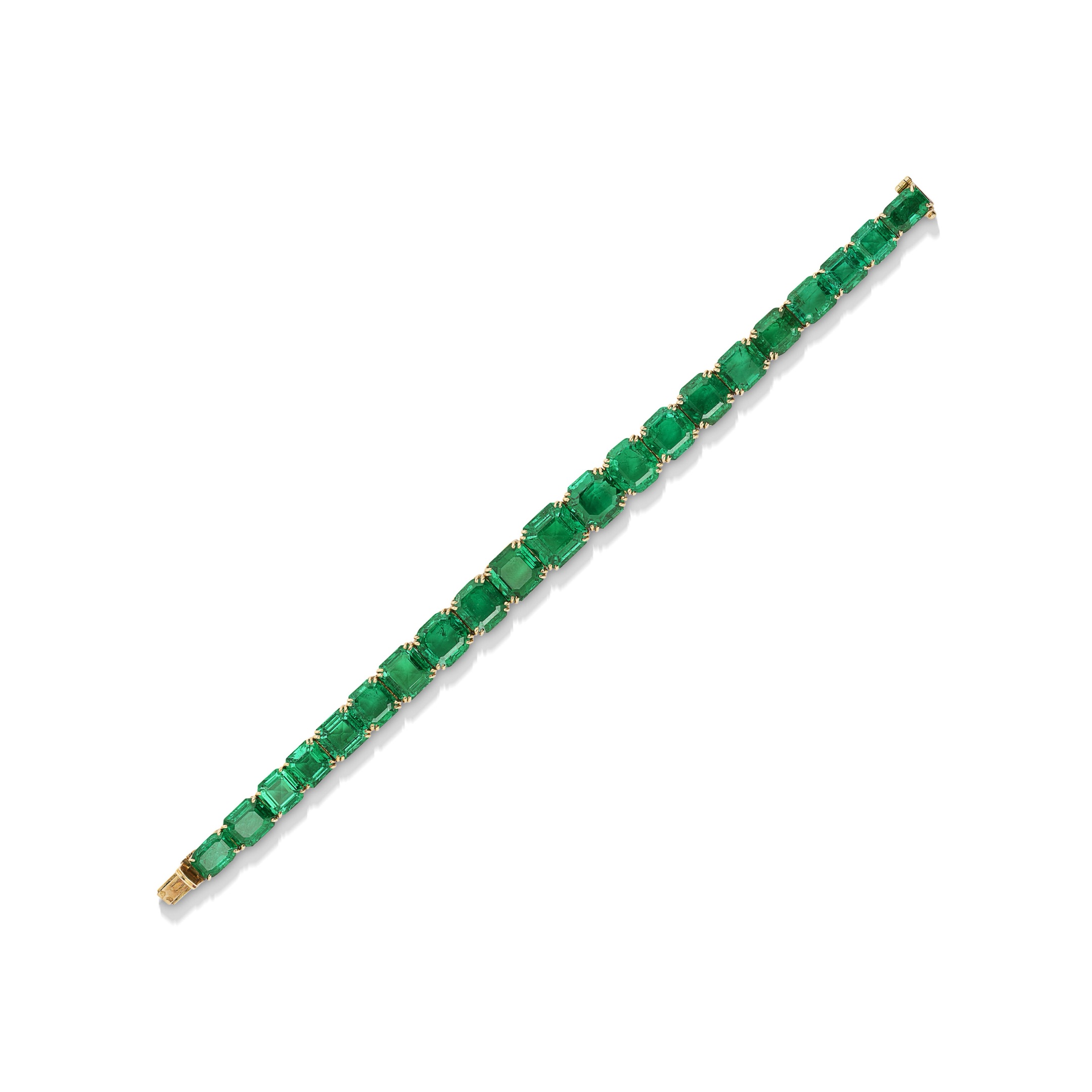 Asscher Cut Emerald Sapphire Graduated Tennis Bracelet