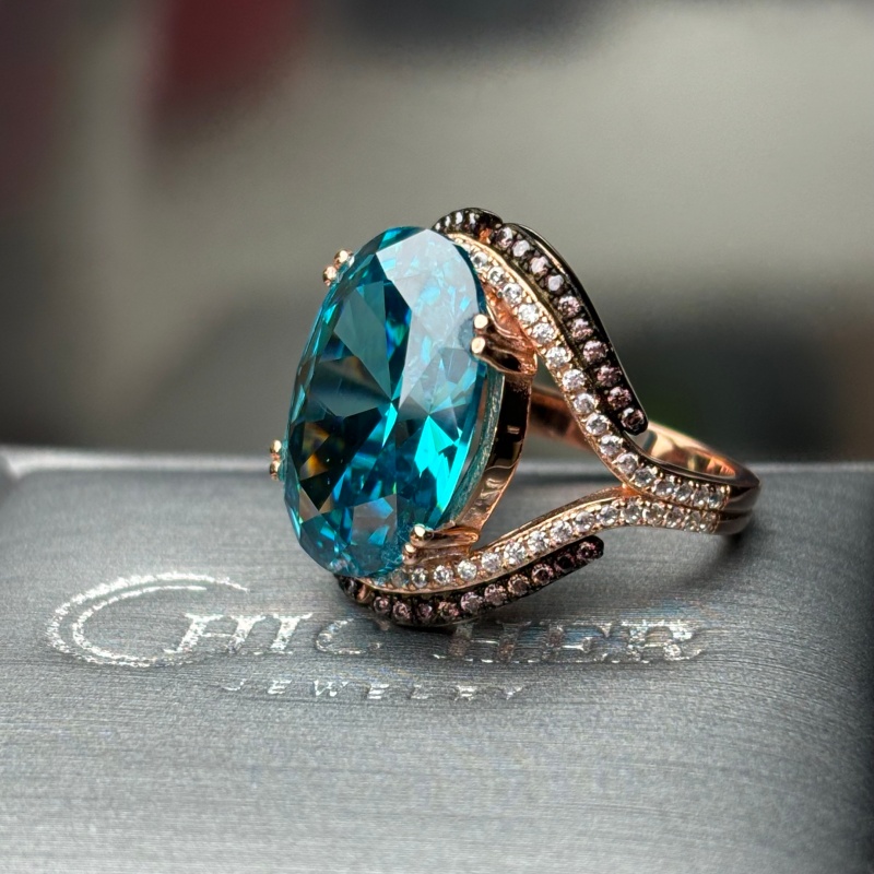 7ct Oval Cut Blue Sapphire Engagement Ring