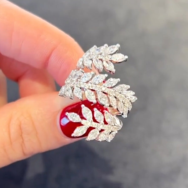 3.4ct Marquise Cut Spiral Wrap Ring