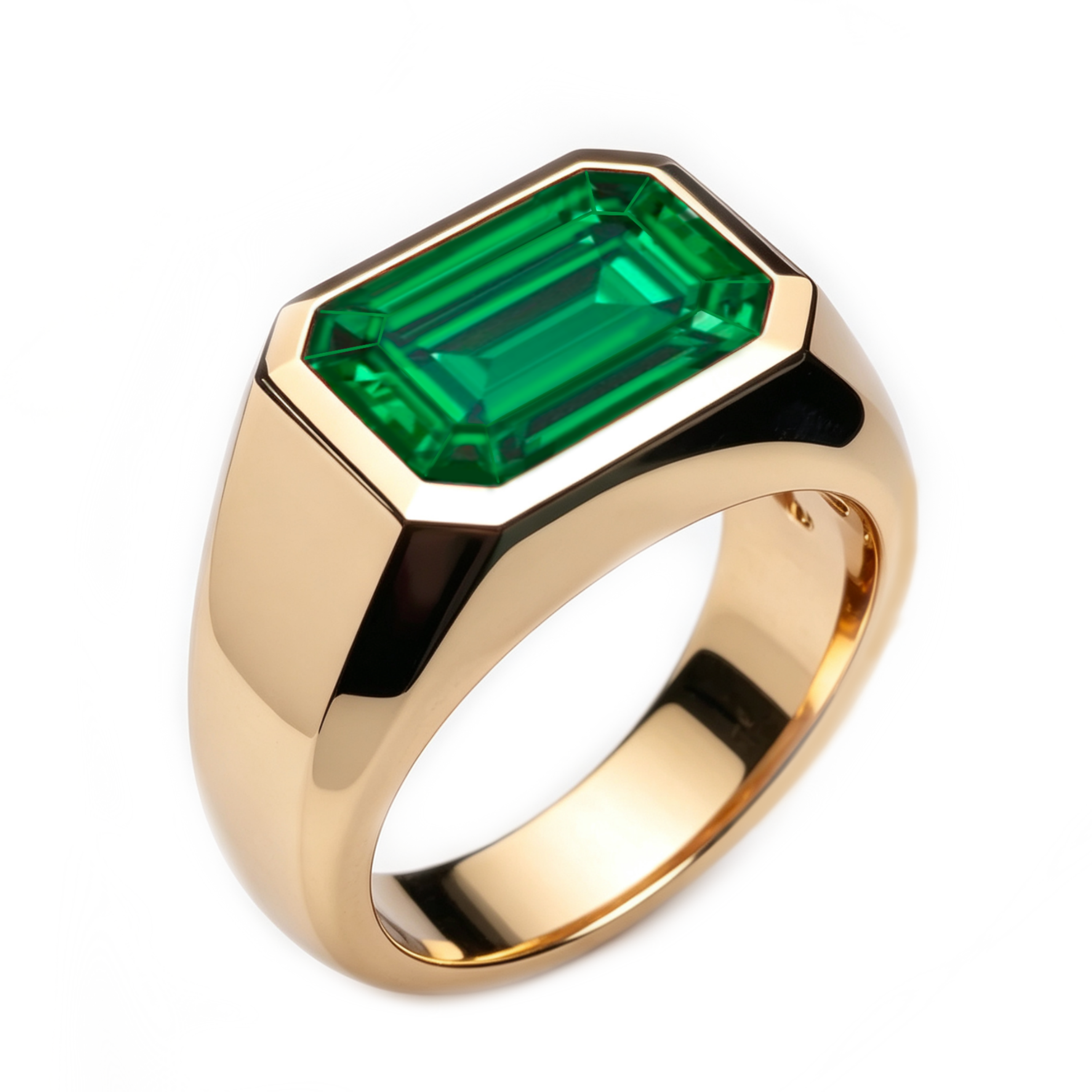5ct Emerald Cut Blue / Emerald Sapphire Men's Engagement Ring (2 Material Options)