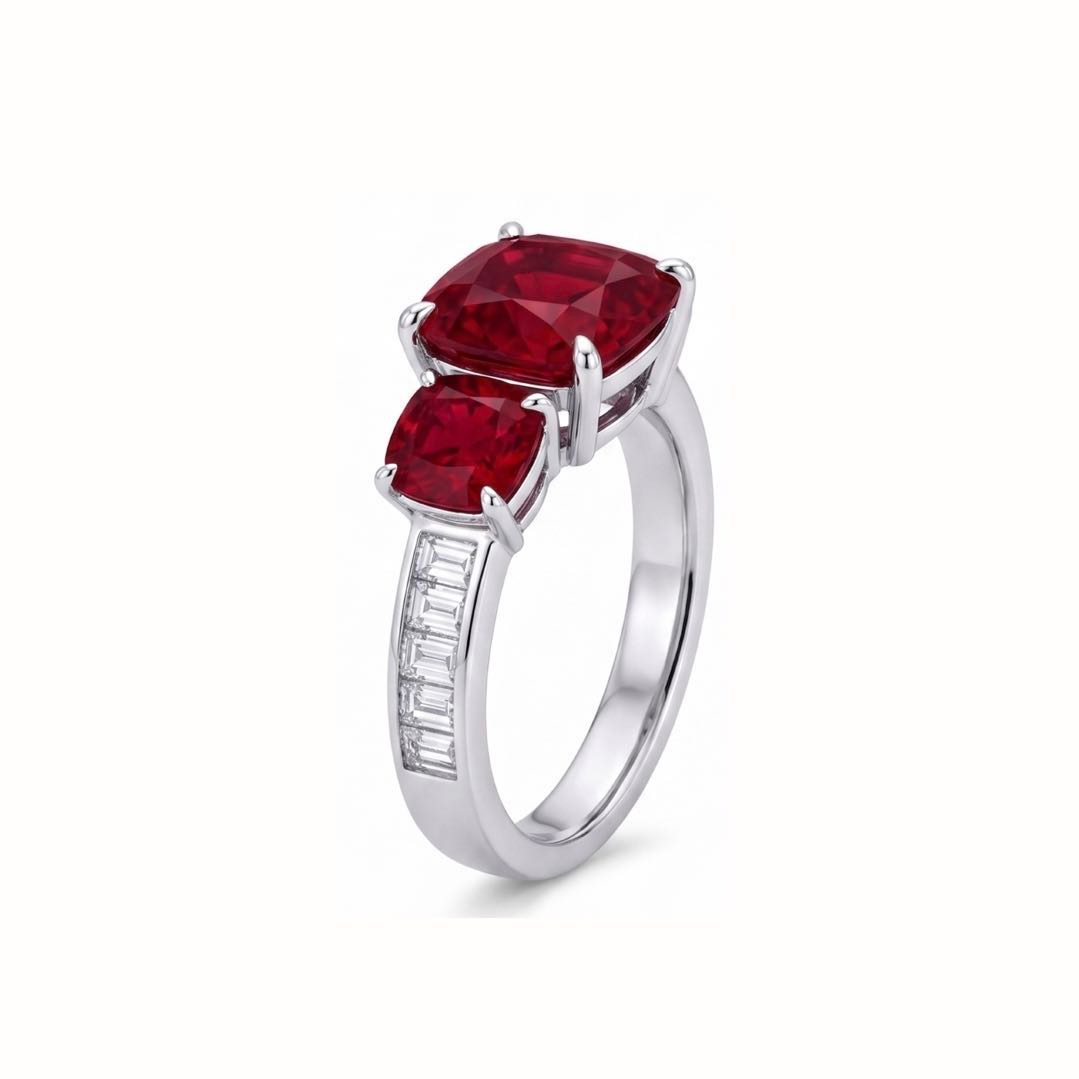 Original Design - Double-stone Ruby Sapphire Engagement Ring