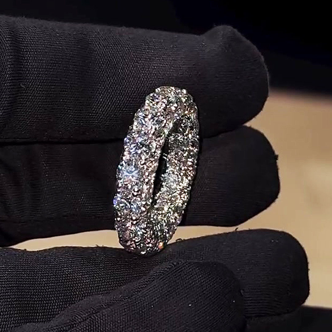 3.45ct Round Cut White Sapphire Engagement Ring