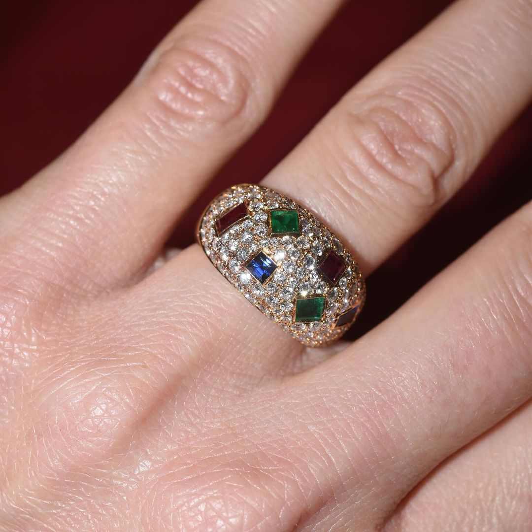 3.85ct Micro Pave Setting Wedding Ring In 18K Gold