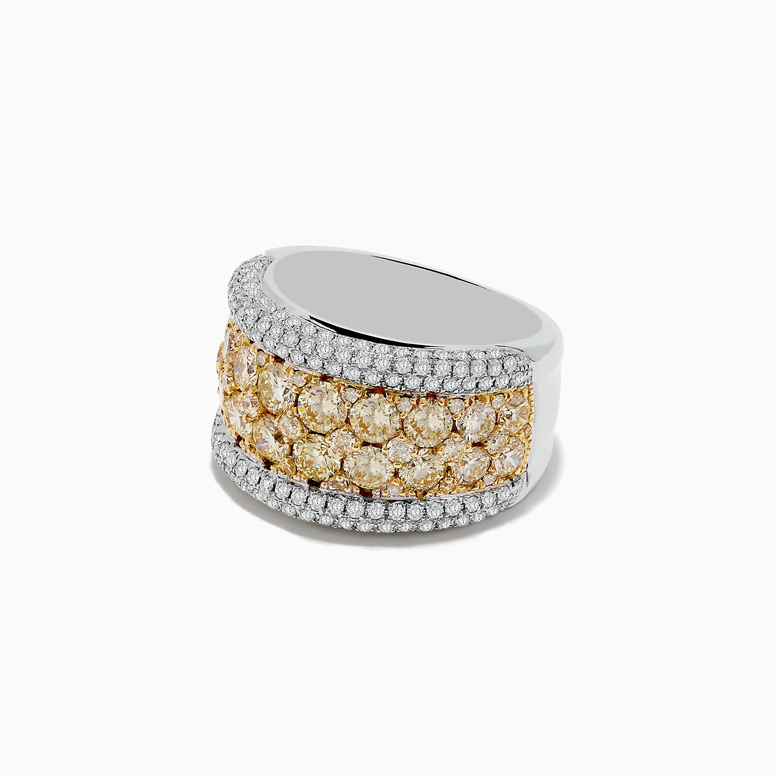 3.68ct Two-Tone 14K Yellow Diamond Wedding Band