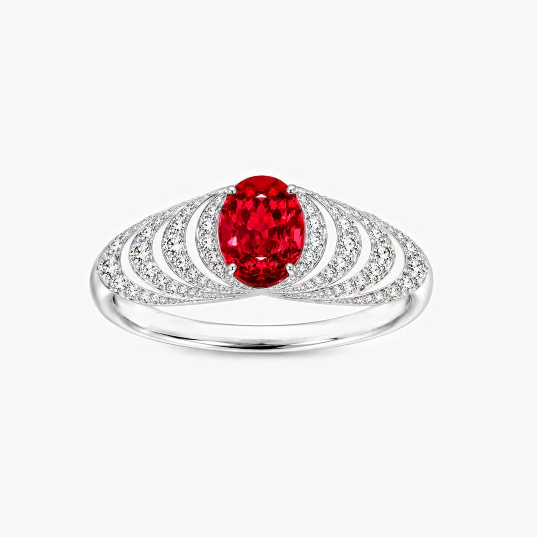 Original Design - Oval Cut Ruby sapphire Engagement Ring