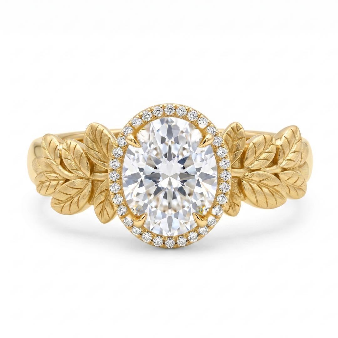 Original Design - 3ct Oval Cut White Diamond Sapphire Engagement Ring