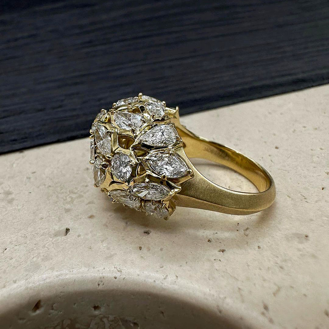 7.65ct Irregular Cut White Sapphire Eternity Ring