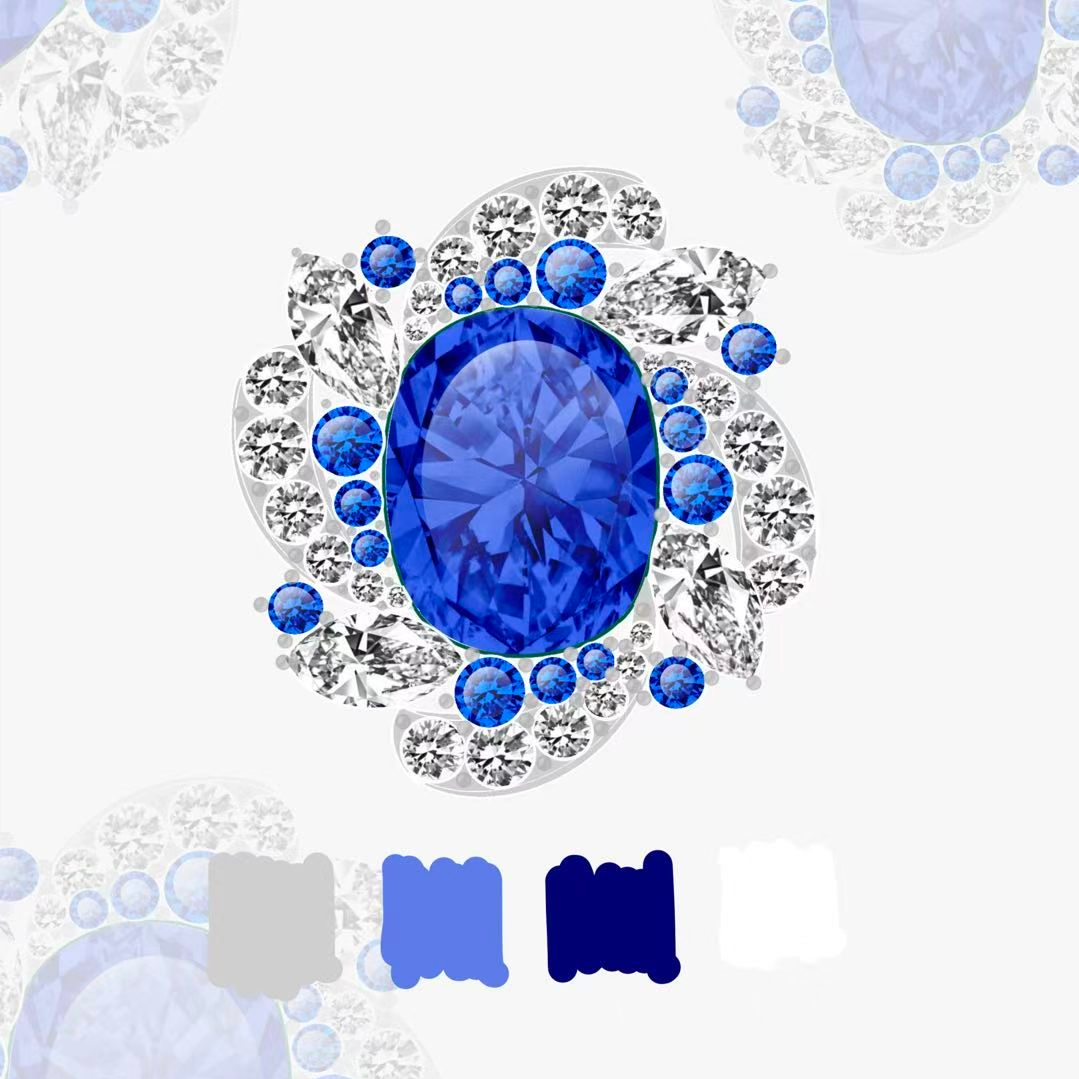 Original Design - 3ct Cushion Cut Blue Sapphire Engagement Ring