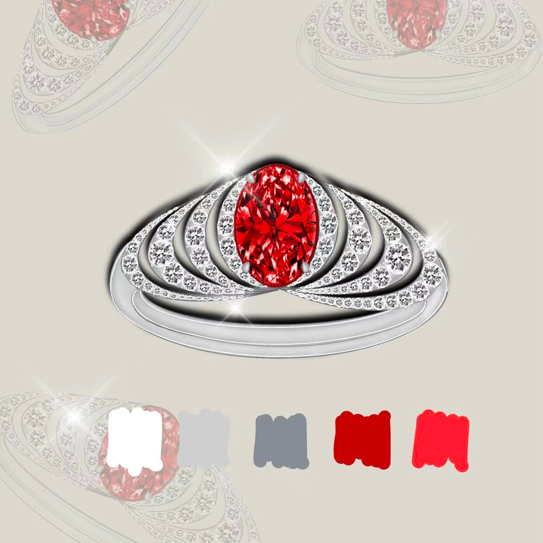 Original Design - Oval Cut Ruby sapphire Engagement Ring