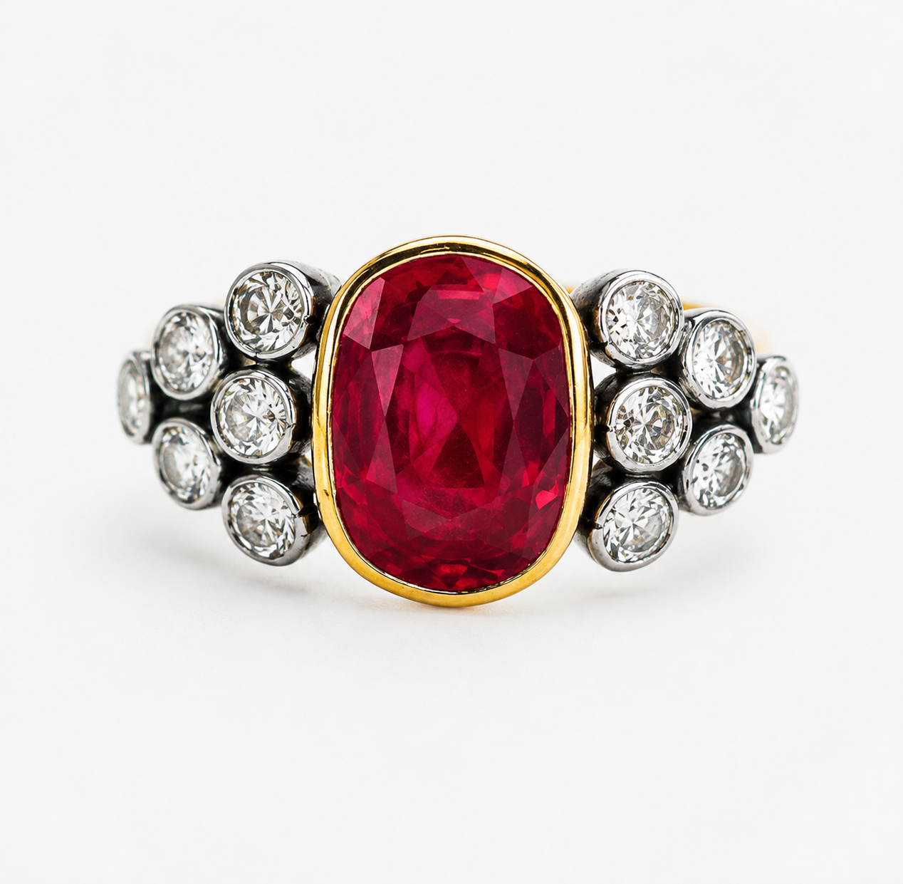 3ct Oval Cut Ruby / Emerald Sapphire Engagement Ring (2 Color Options)