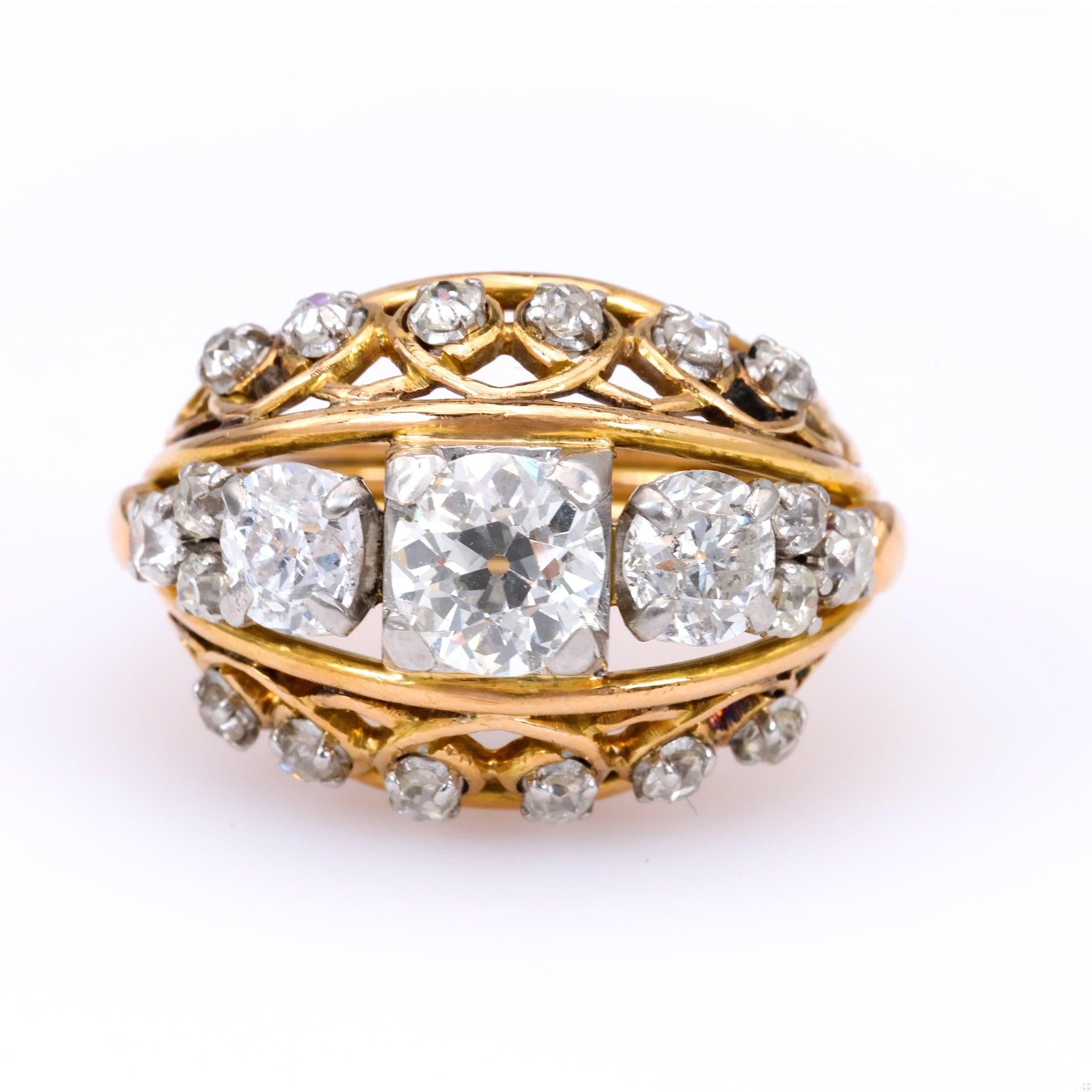 Vintage 7ct Round Cut White Sapphire Dome Ring