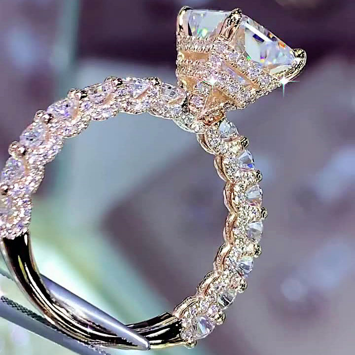 5ct Radiant Cut White Sapphire Engagement Ring