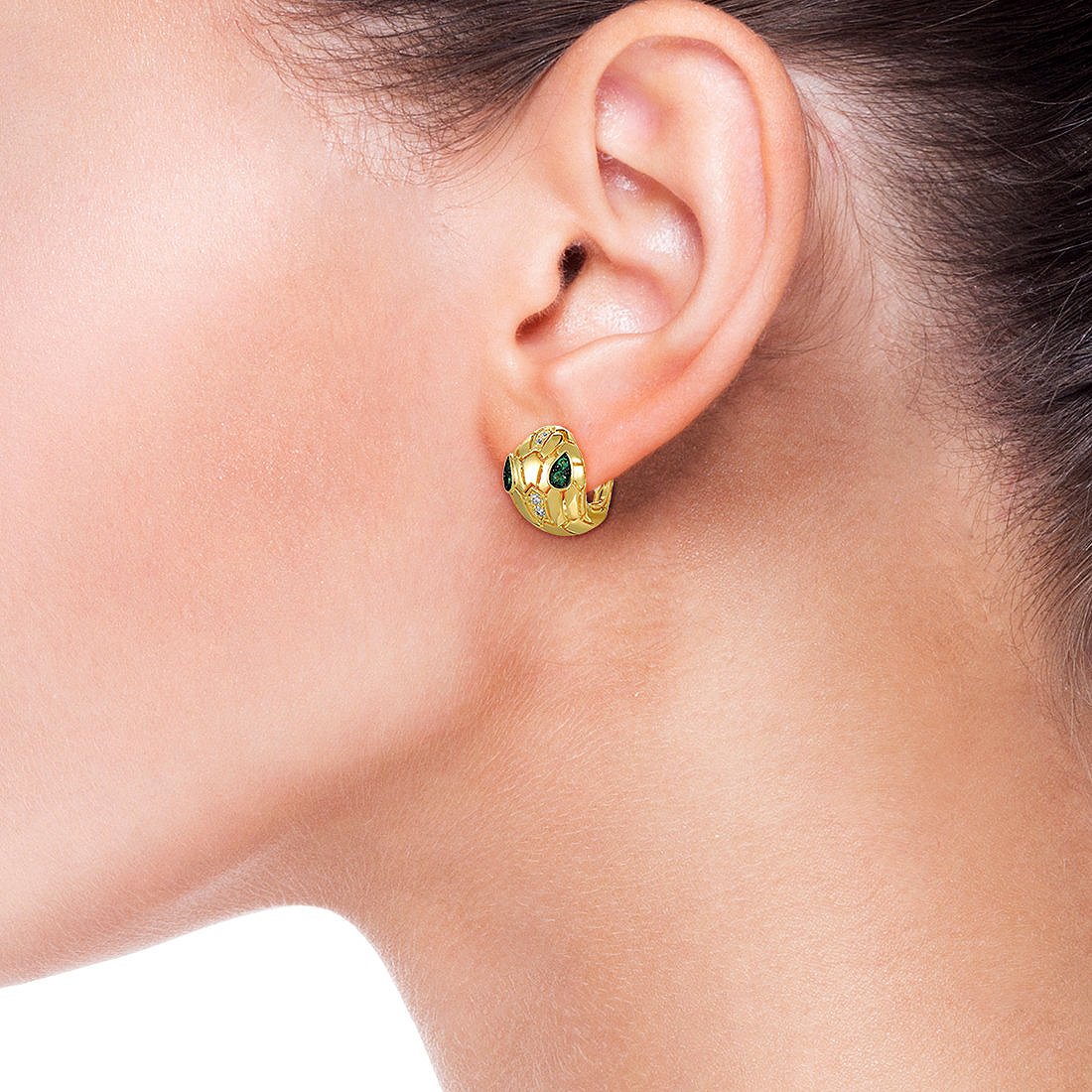 Cobra Snake Pierce Sapphire Stud Earrings