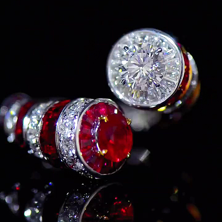 7.25ct Round Cut Ruby Sapphire Eternity Ring