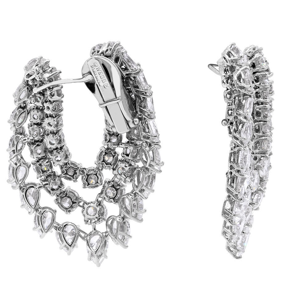 Irregular Cut White Sapphire Earrings