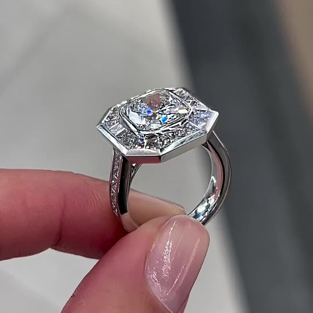 2ct Cushion Cut White Sapphire Engagement Ring