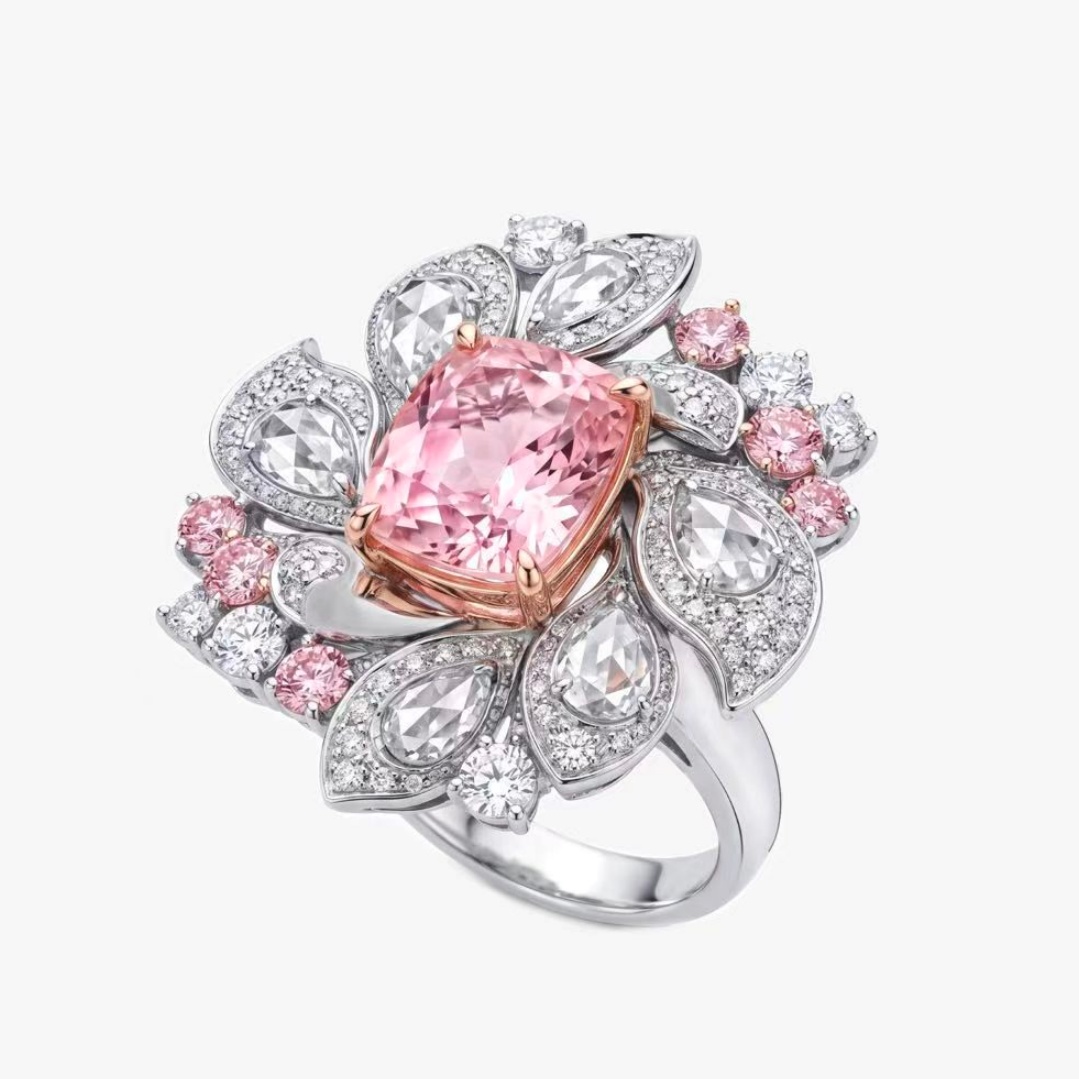 Original Design - 2ct Cushion Cut Pink Sapphire Engagement Ring