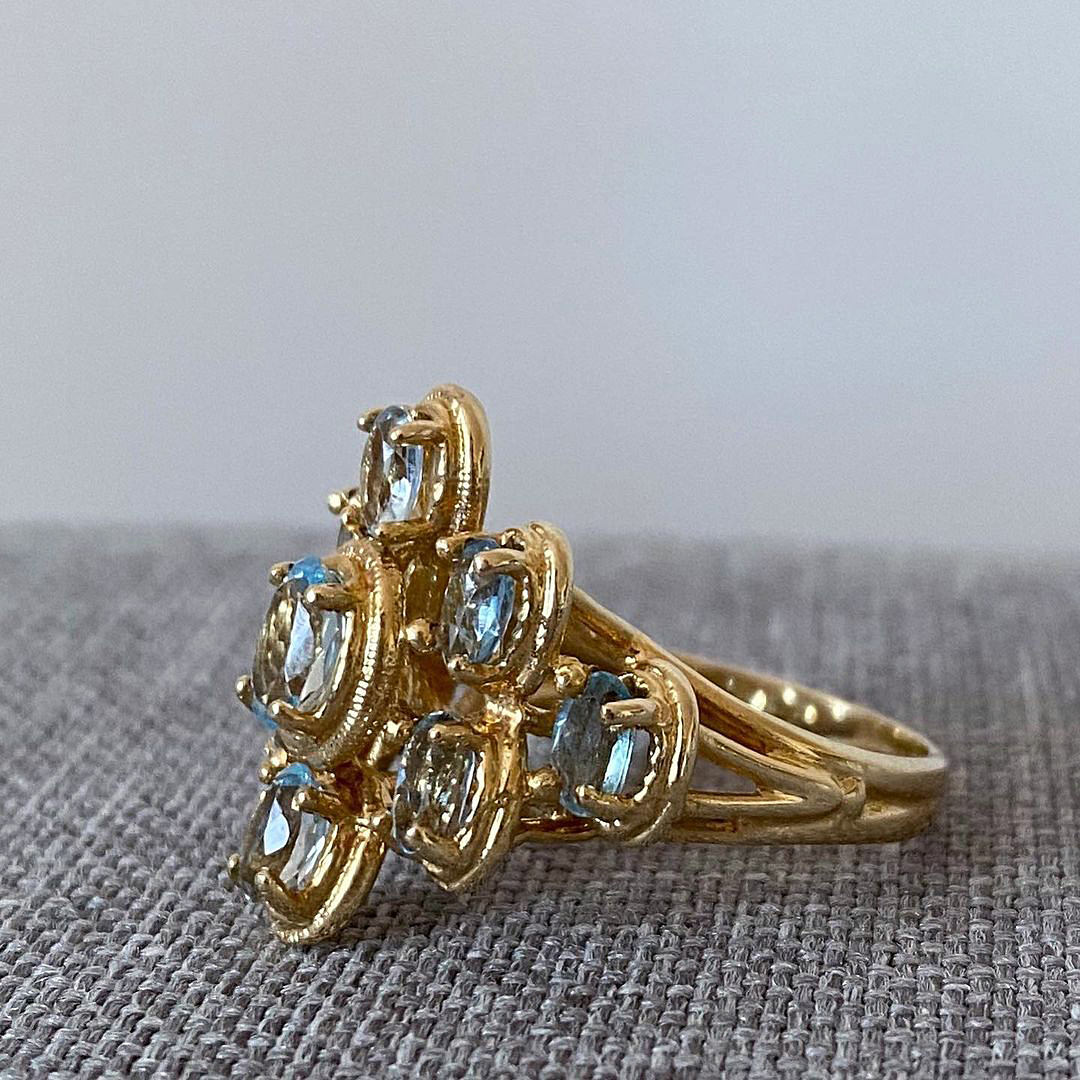 9.75ct Oval Cut Aquamarine Sapphire Eternity Ring