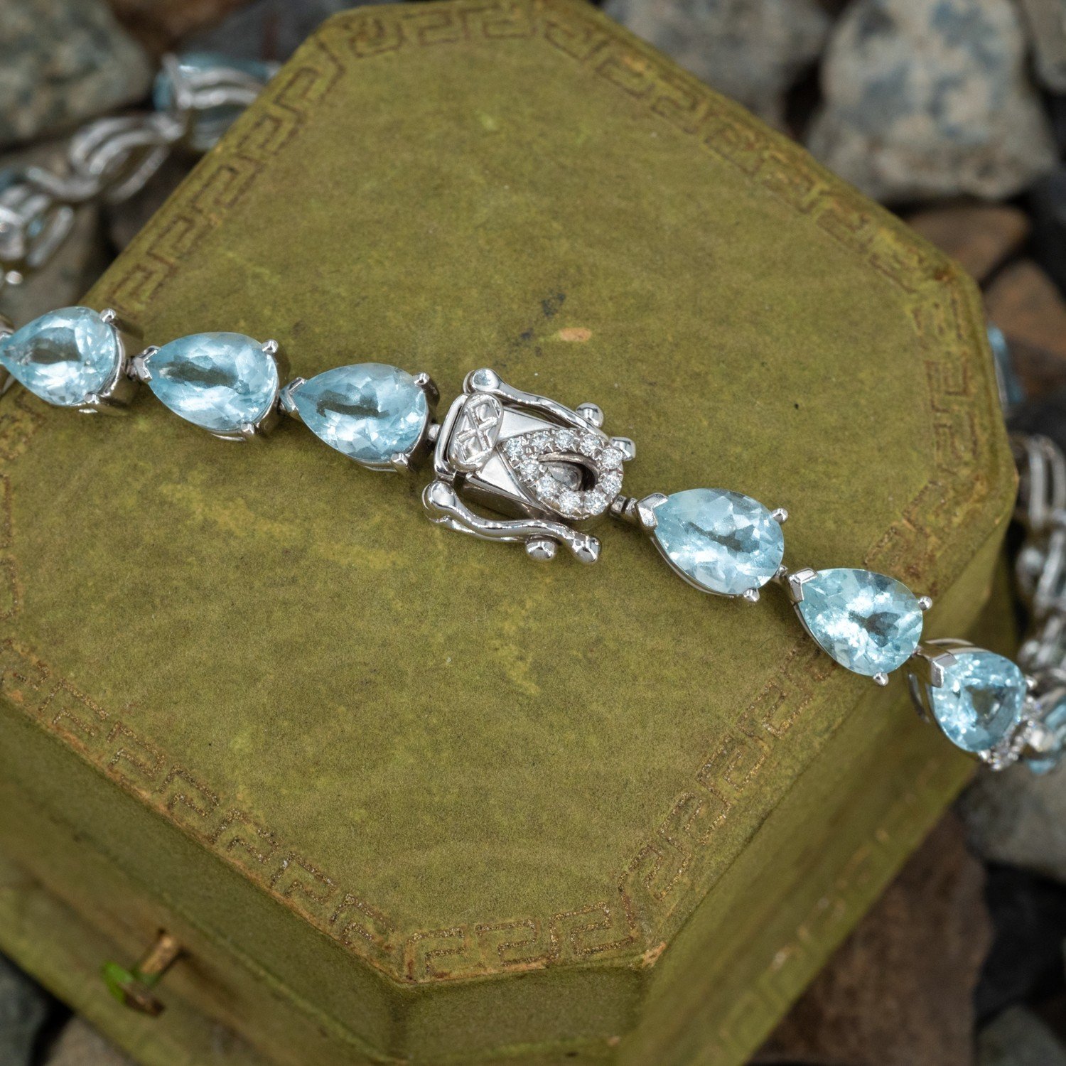 Pear Cut Aquamarine Sapphire Bracelet