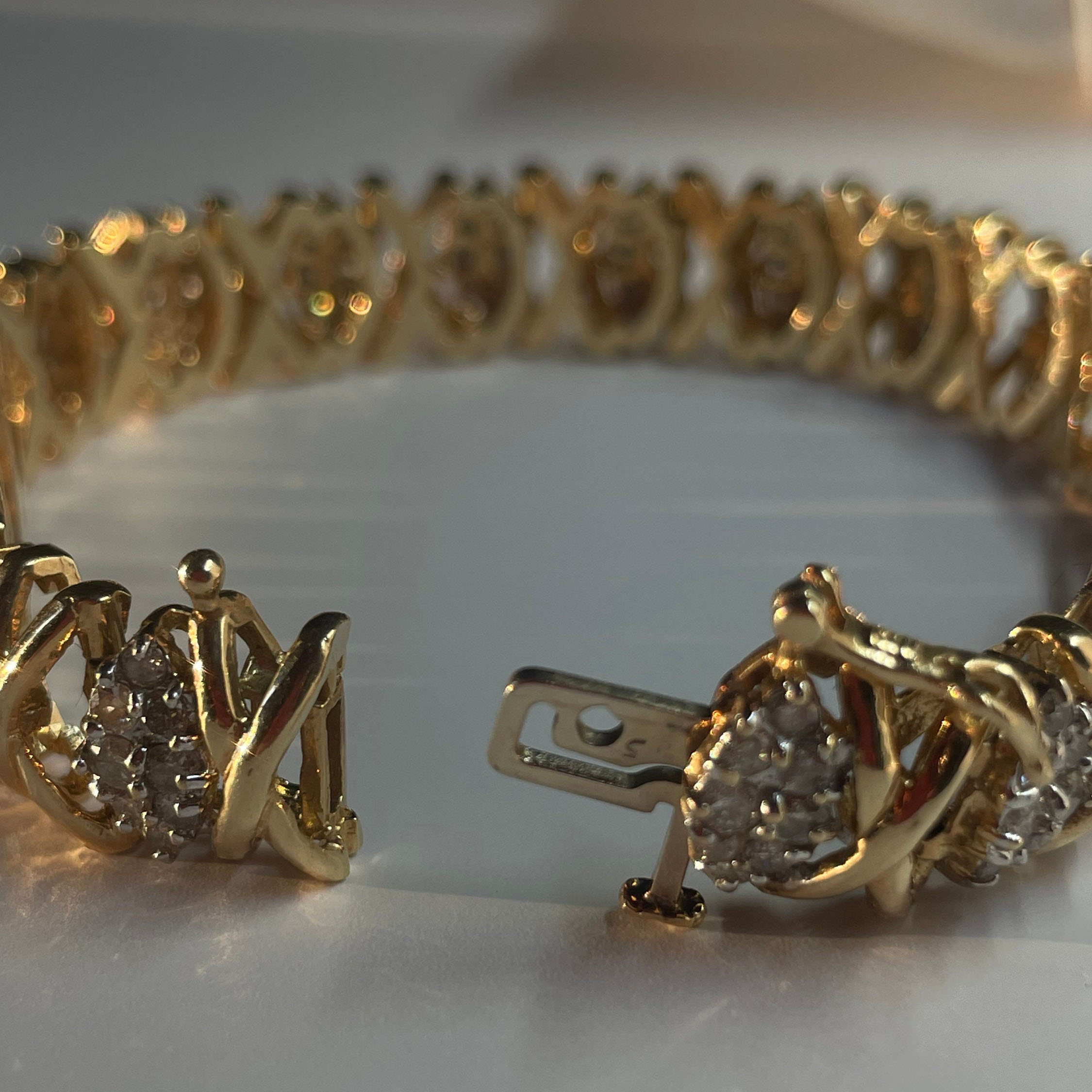 X-shape Design Round Cut Diamond Bracelet