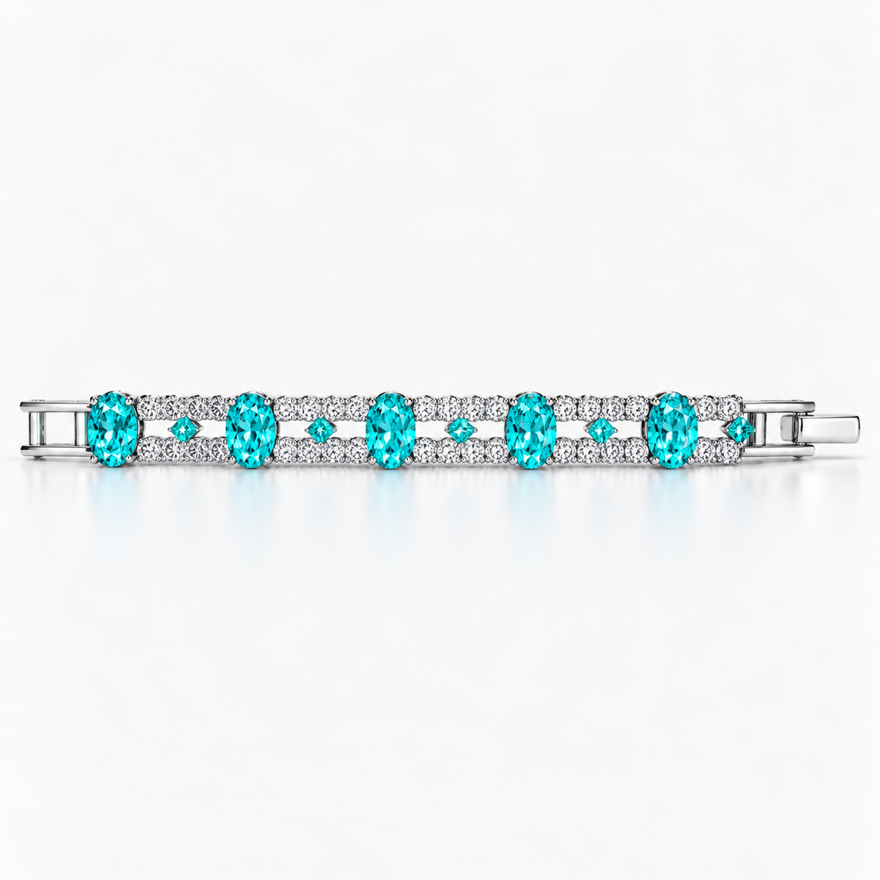 Original Design - Oval Cut paraiba Sapphire Bracelet