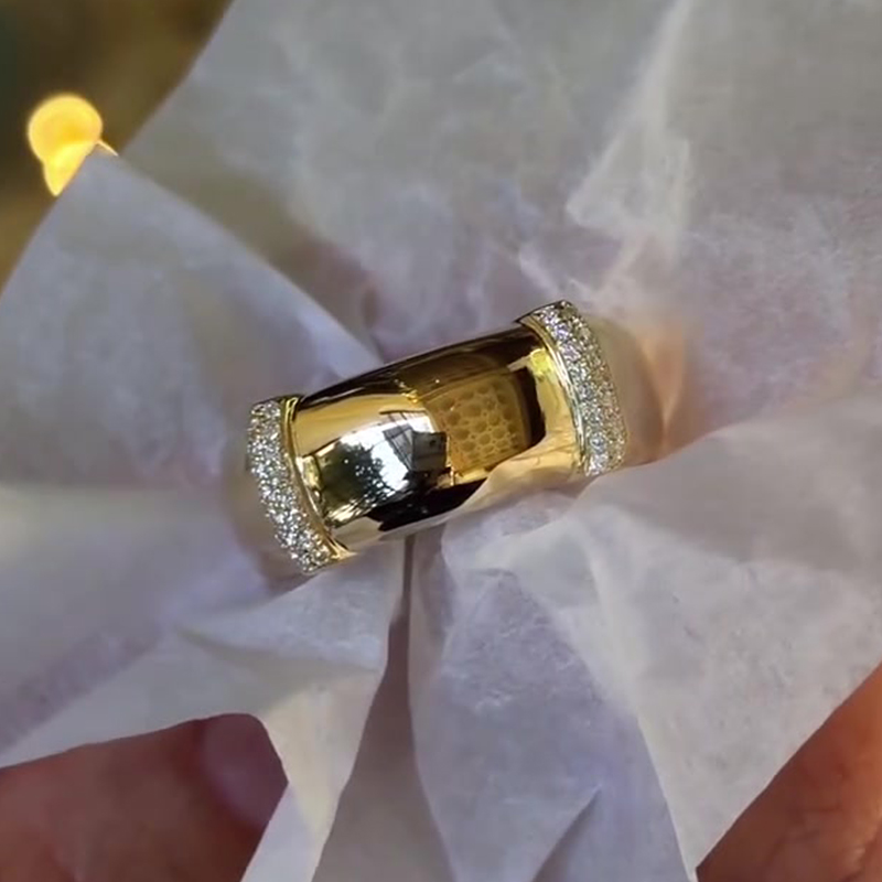 The Aura Case - White Sapphire Statement Band Ring