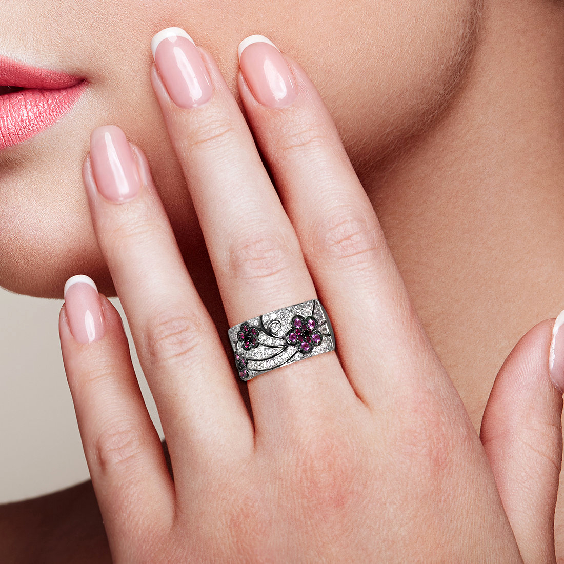 4.35ct Red Plum Blossom Sapphire Ring