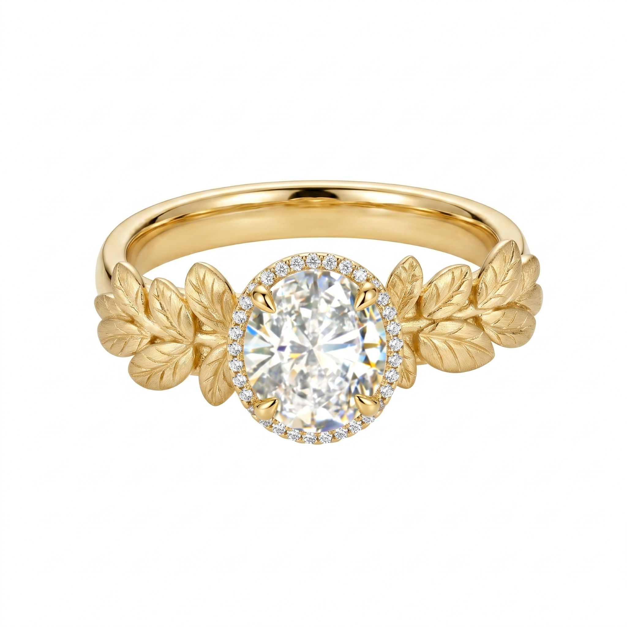 Original Design - 3ct Oval Cut White Diamond Sapphire Engagement Ring
