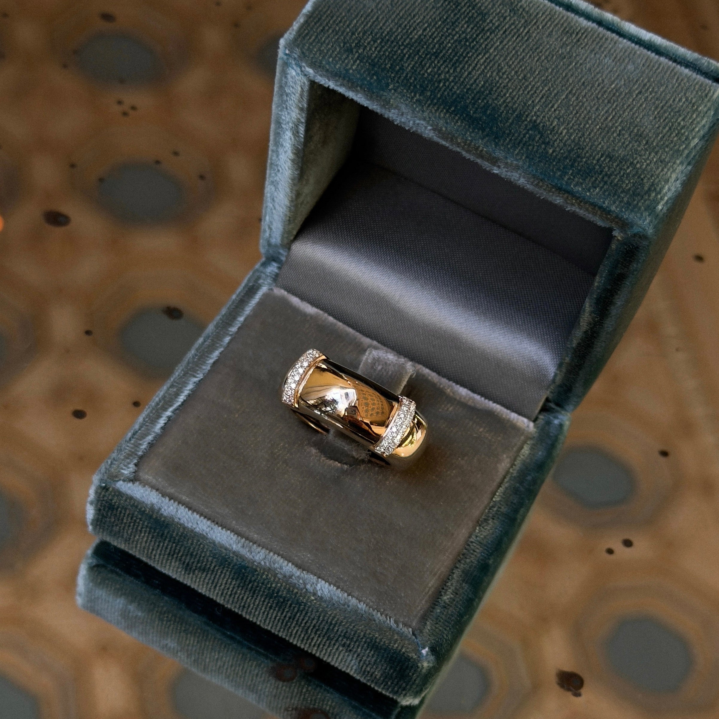 The Aura Case - White Sapphire Statement Band Ring