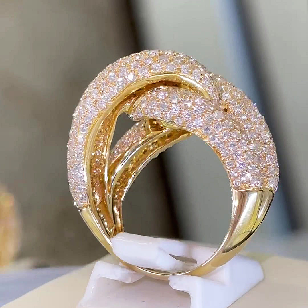 7.85ct Round Cut White Sapphire Cocktail Ring