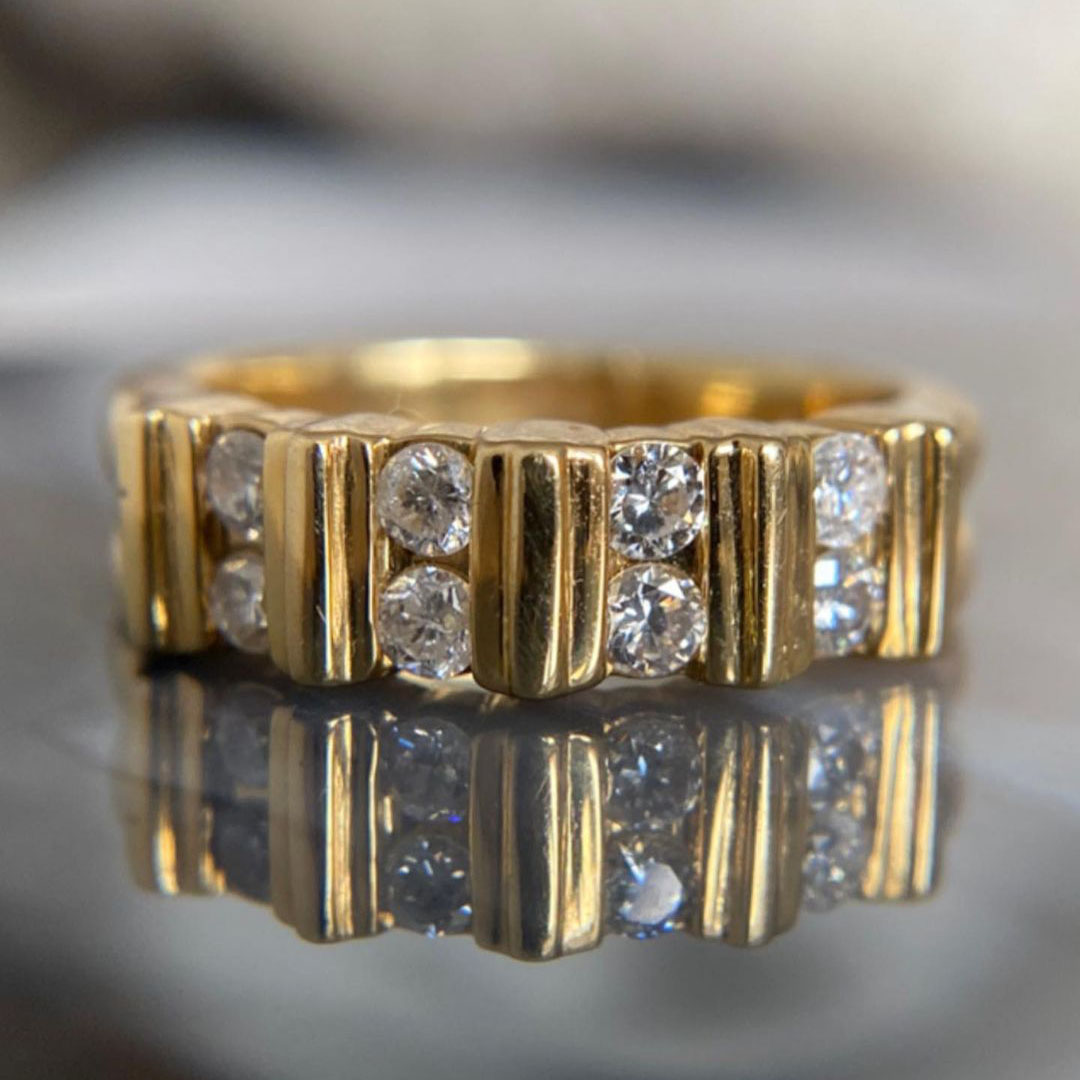 2ct Art Deco Round Cut White Sapphire Eternity Ring